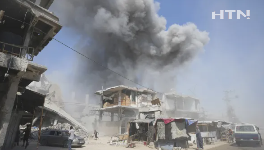 منطقة مدمرة في غزة بعد قصف إسرائيلي تظهر مبانٍ متضررة وأنقاض