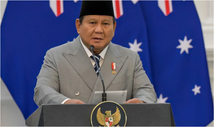 الرئيس الإندونيسي برابوو سوبيانتو خلال كلمة رسمية