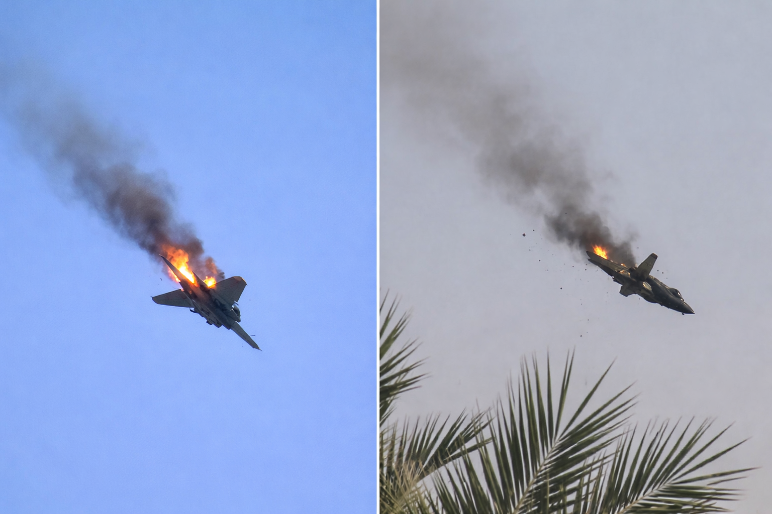 صور متداولة عبر مواقع التواصل الاجتماعي تظهر إسقاط مقاتلتين أمريكيتين فوق إيران والخليج