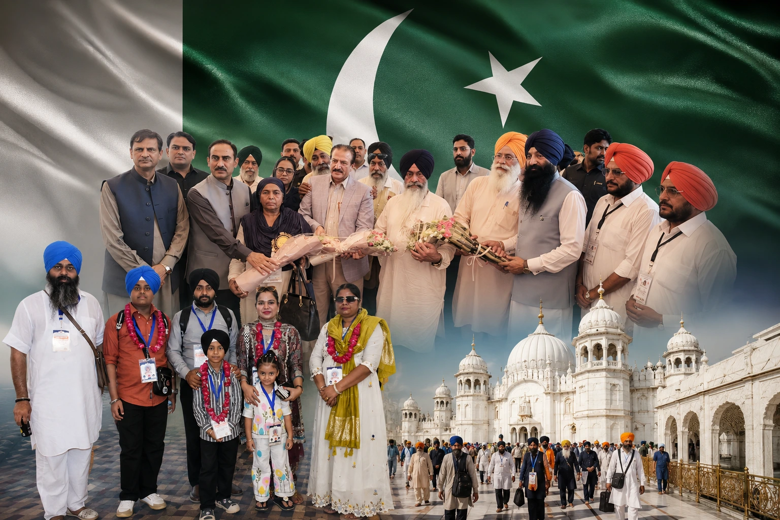 الحجاج السيخ في ننكانة صاحب خلال مراسم دينية في باكستان Sikh Pilgrims Nankana Sahib Pakistan