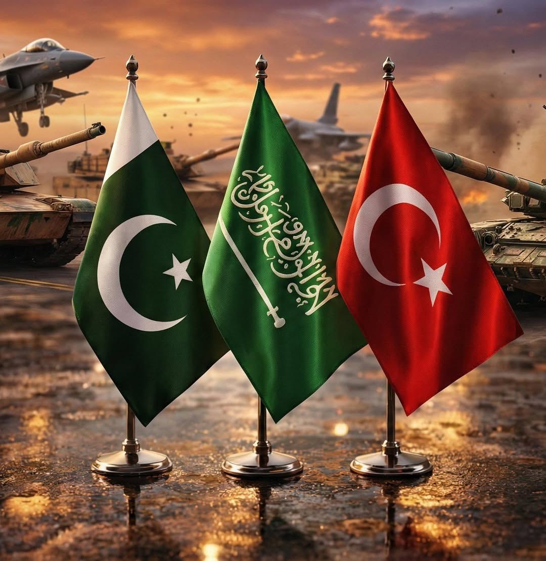 أعلام باكستان والسعودية وتركيا ترمز إلى التعاون الدبلوماسي في الشرق الأوسط Pakistan Saudi Arabia Türkiye Diplomacy