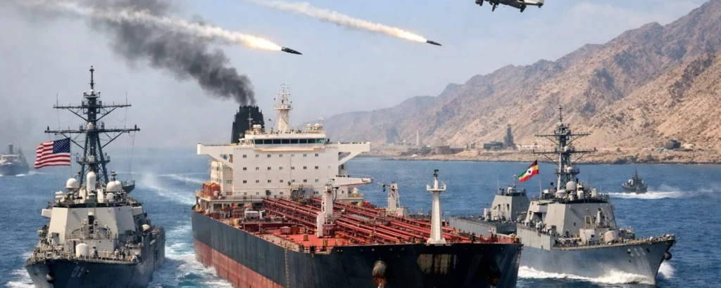 صاروخ كهروبصري إيراني واستهداف سفن أمريكية قرب مضيق هرمز | Iranian Electro-Optical Missile Targeting US Ships
