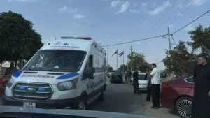 تطويق أمني ومحيط كنيسة حمود في محافظة الكرك جنوبي الأردن عقب حادثة إطلاق النار.
